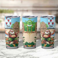 Hawaii Christmas Santa Claus Tumbler Cup Mele Kalikimaka Tropical Beach
