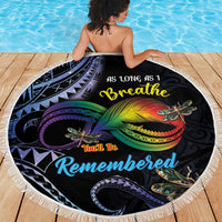 Polynesian Memorial Beach Blanket As Long As I Breathe You'll Be Remembered