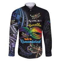 Personalised Polynesian Memorial Family Matching Off Shoulder Maxi Dress and Hawaiian Shirt As Long As I Breathe You'll Be Remembered