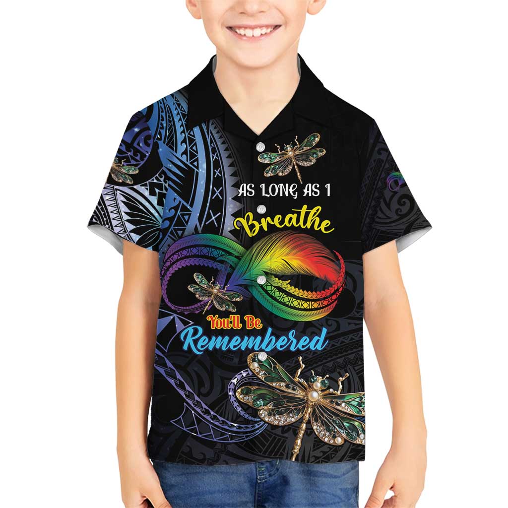 Personalised Polynesian Memorial Family Matching Tank Maxi Dress and Hawaiian Shirt As Long As I Breathe You'll Be Remembered