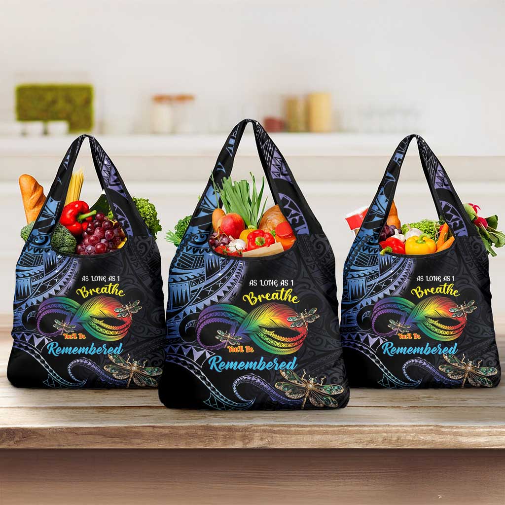 Polynesian Memorial Grocery Bag As Long As I Breathe You'll Be Remembered