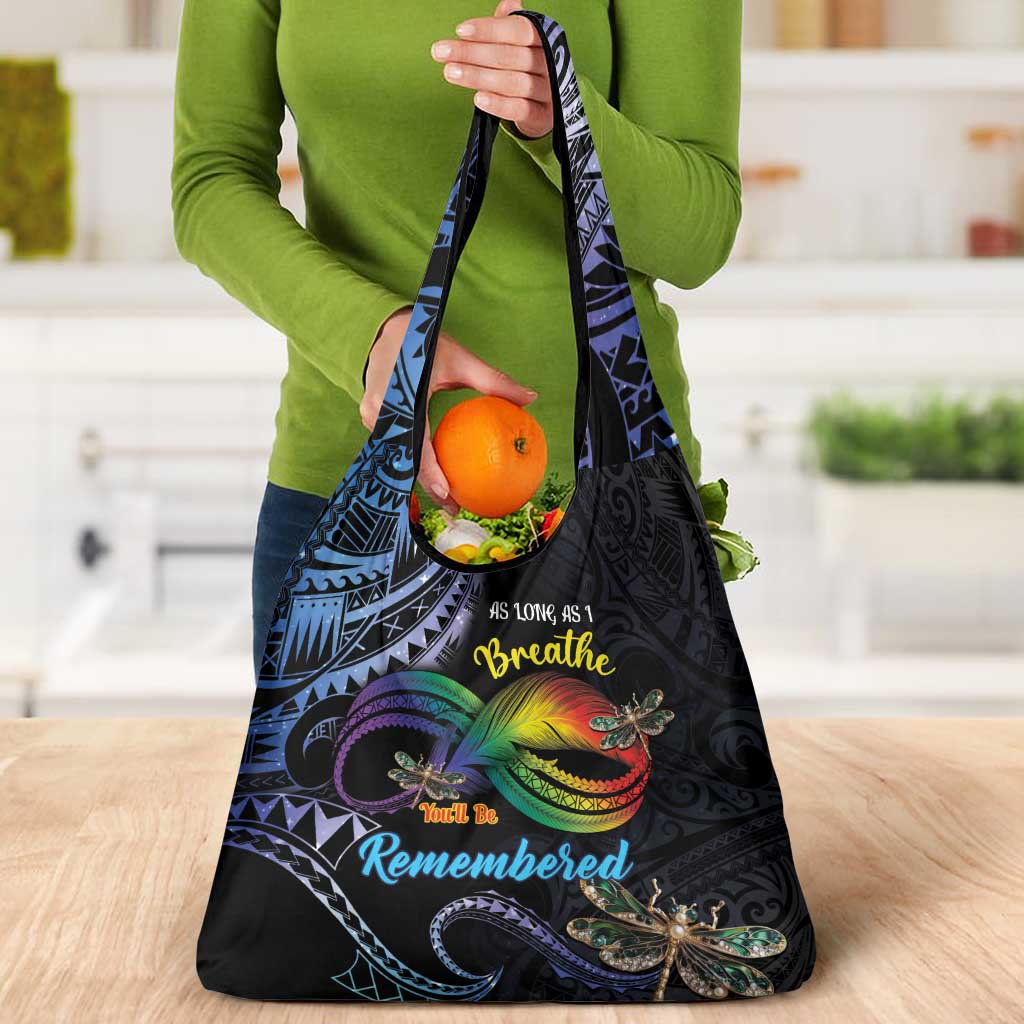 Polynesian Memorial Grocery Bag As Long As I Breathe You'll Be Remembered