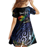 Personalised Polynesian Memorial Kid Short Sleeve Dress As Long As I Breathe You'll Be Remembered