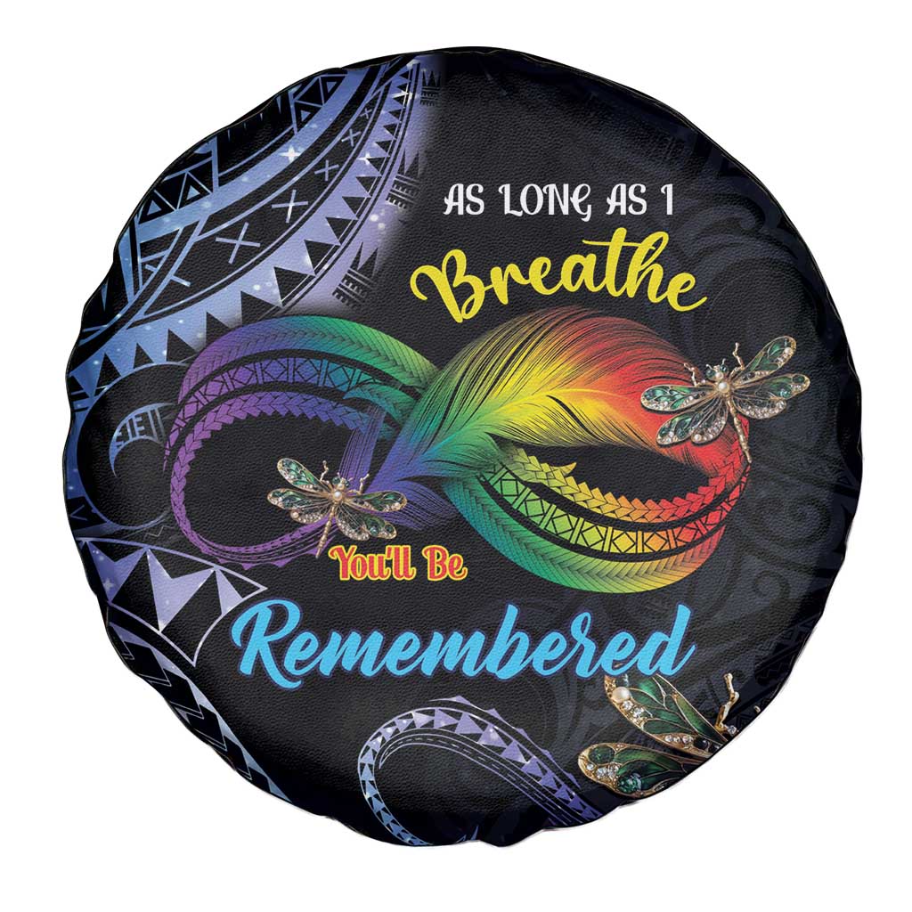 Polynesian Memorial Spare Tire Cover As Long As I Breathe You'll Be Remembered