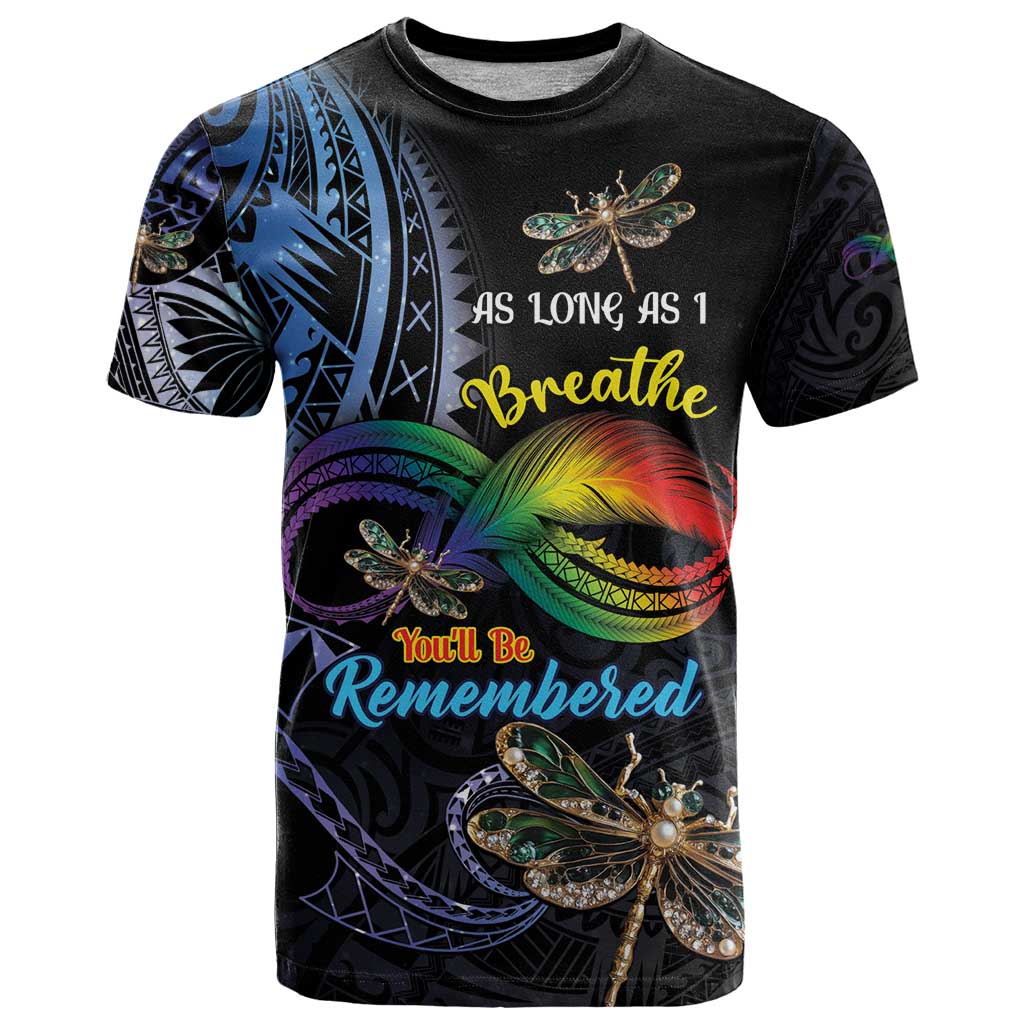 Personalised Polynesian Memorial T Shirt As Long As I Breathe You'll Be Remembered