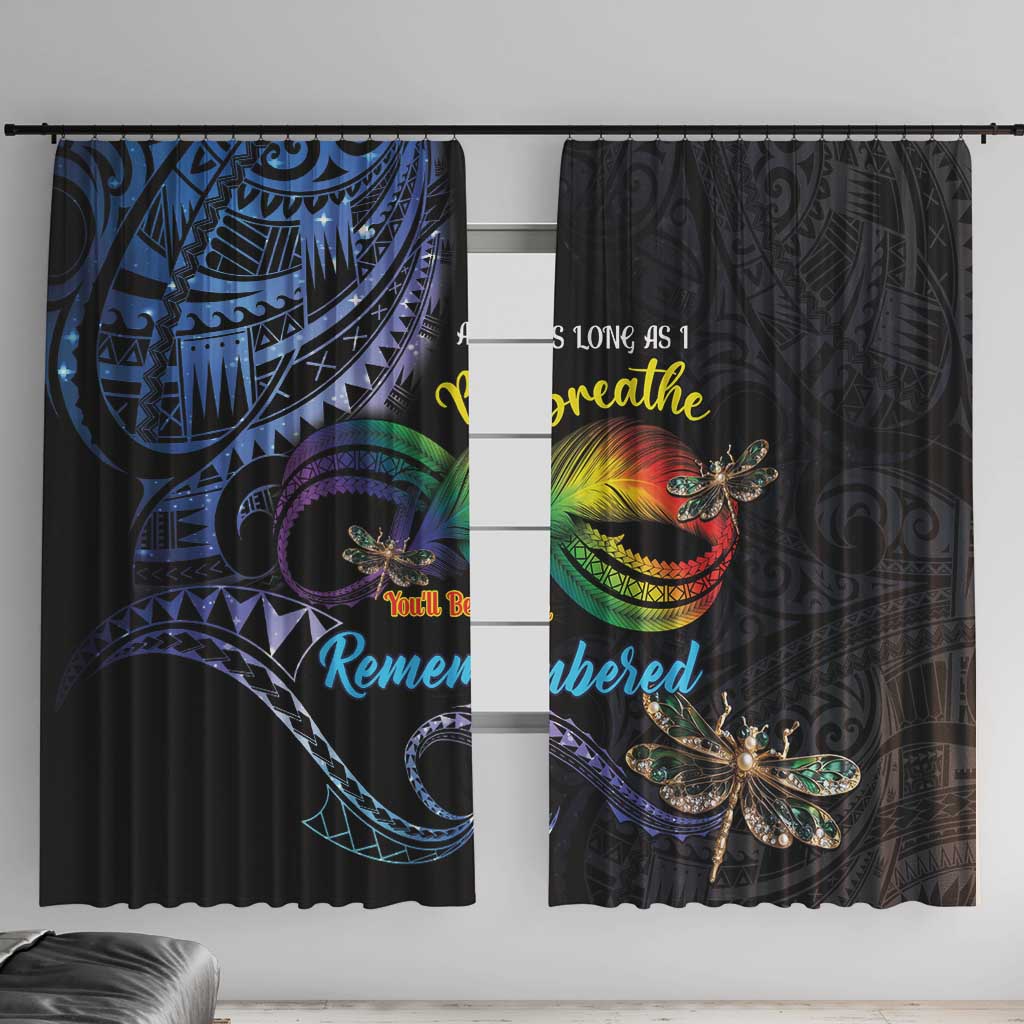 Polynesian Memorial Window Curtain As Long As I Breathe You'll Be Remembered