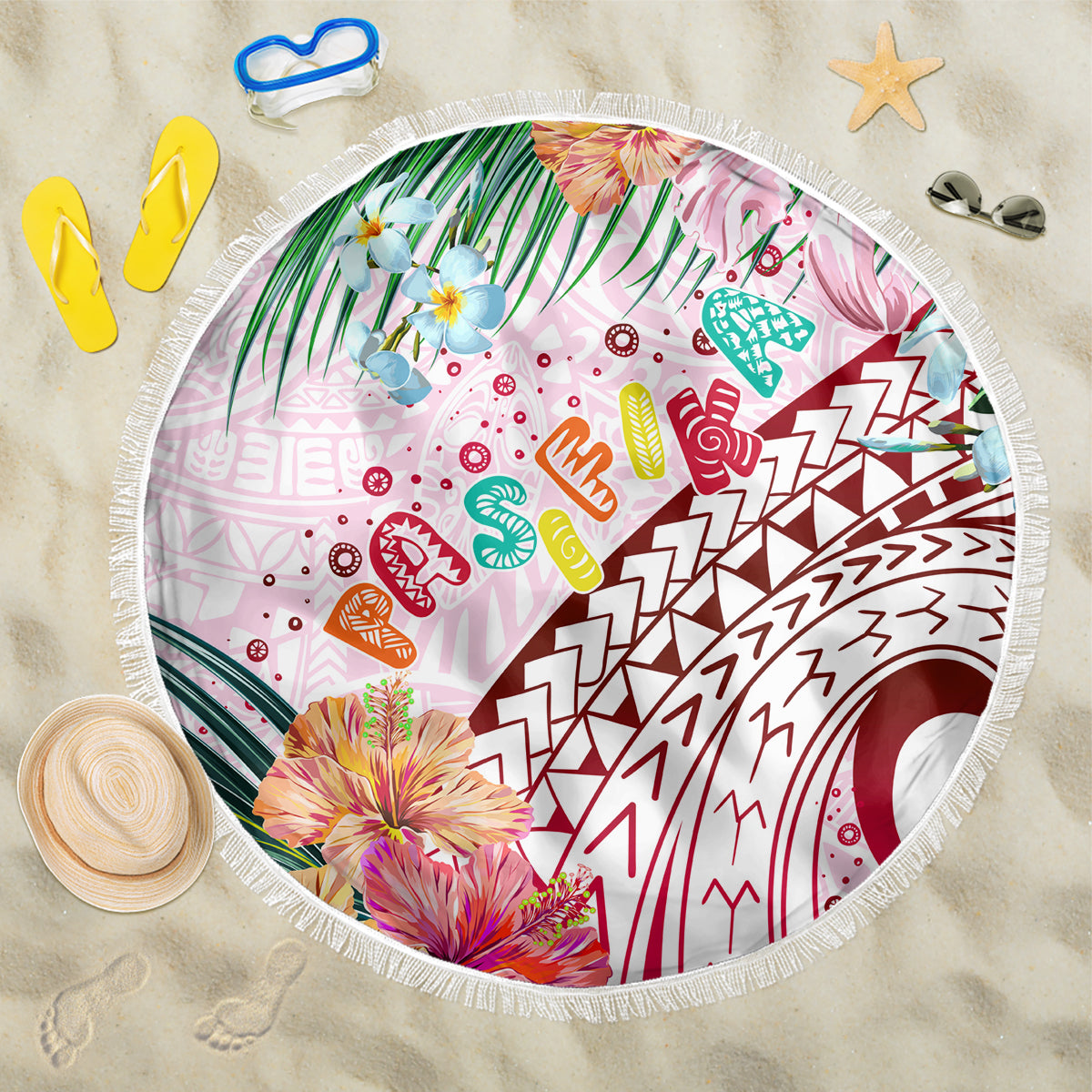 Pasifika Festival Beach Blanket Tribal Pattern Tropical Style