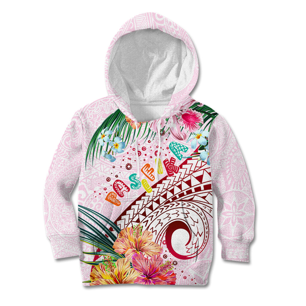 Pasifika Festival Kid Hoodie Tribal Pattern Tropical Style LT01 Hoodie Pink - Polynesian Pride