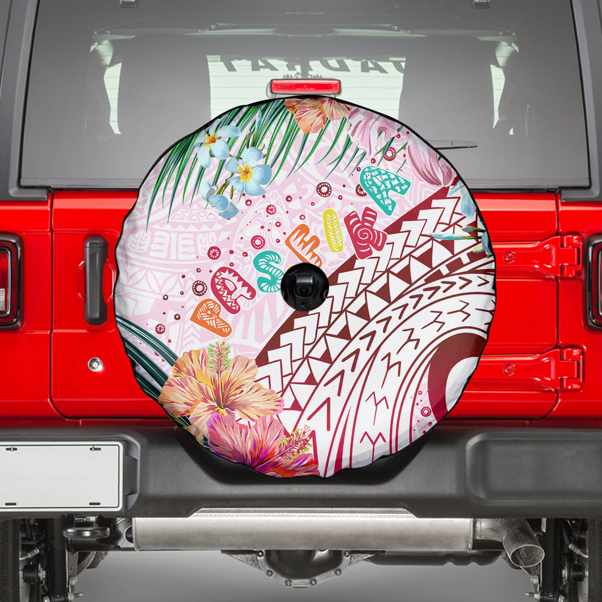 Pasifika Festival Spare Tire Cover Tribal Pattern Tropical Style