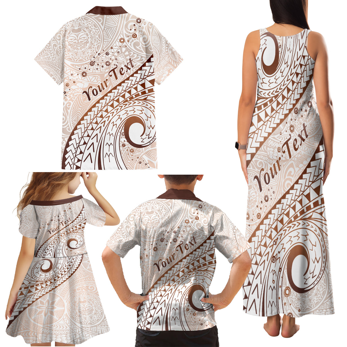 Pasifika Festival Family Matching Tank Maxi Dress and Hawaiian Shirt Vintage Tribal Pattern LT01 - Polynesian Pride