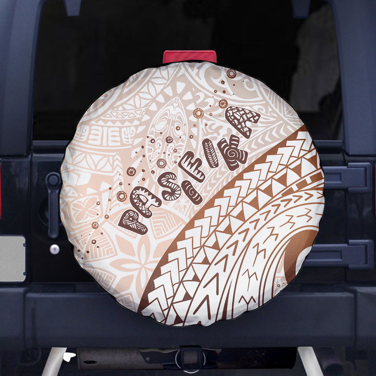 Pasifika Festival Spare Tire Cover Vintage Tribal Pattern