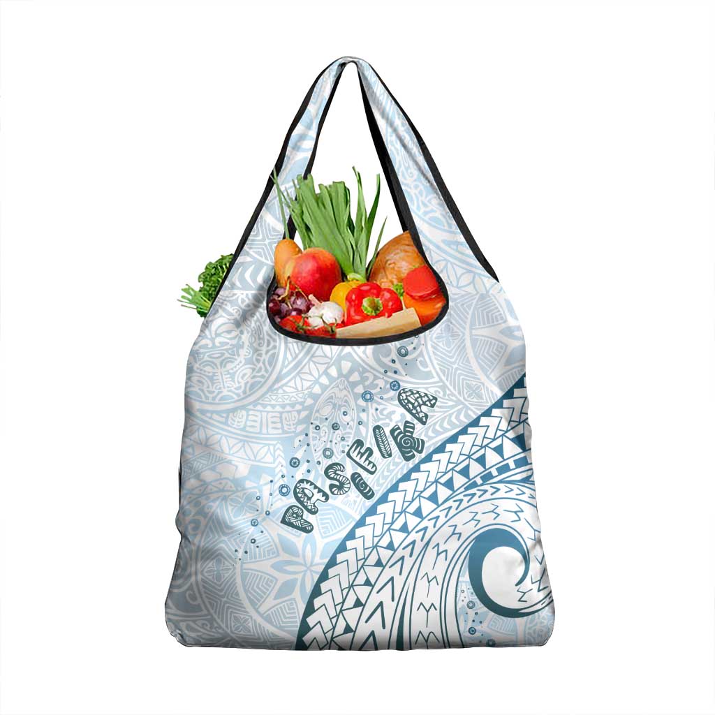Pasifika Festival Grocery Bag Tribal Pattern Blue Version