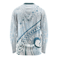 Pasifika Festival Long Sleeve Shirt Tribal Pattern Blue Version LT01 - Polynesian Pride