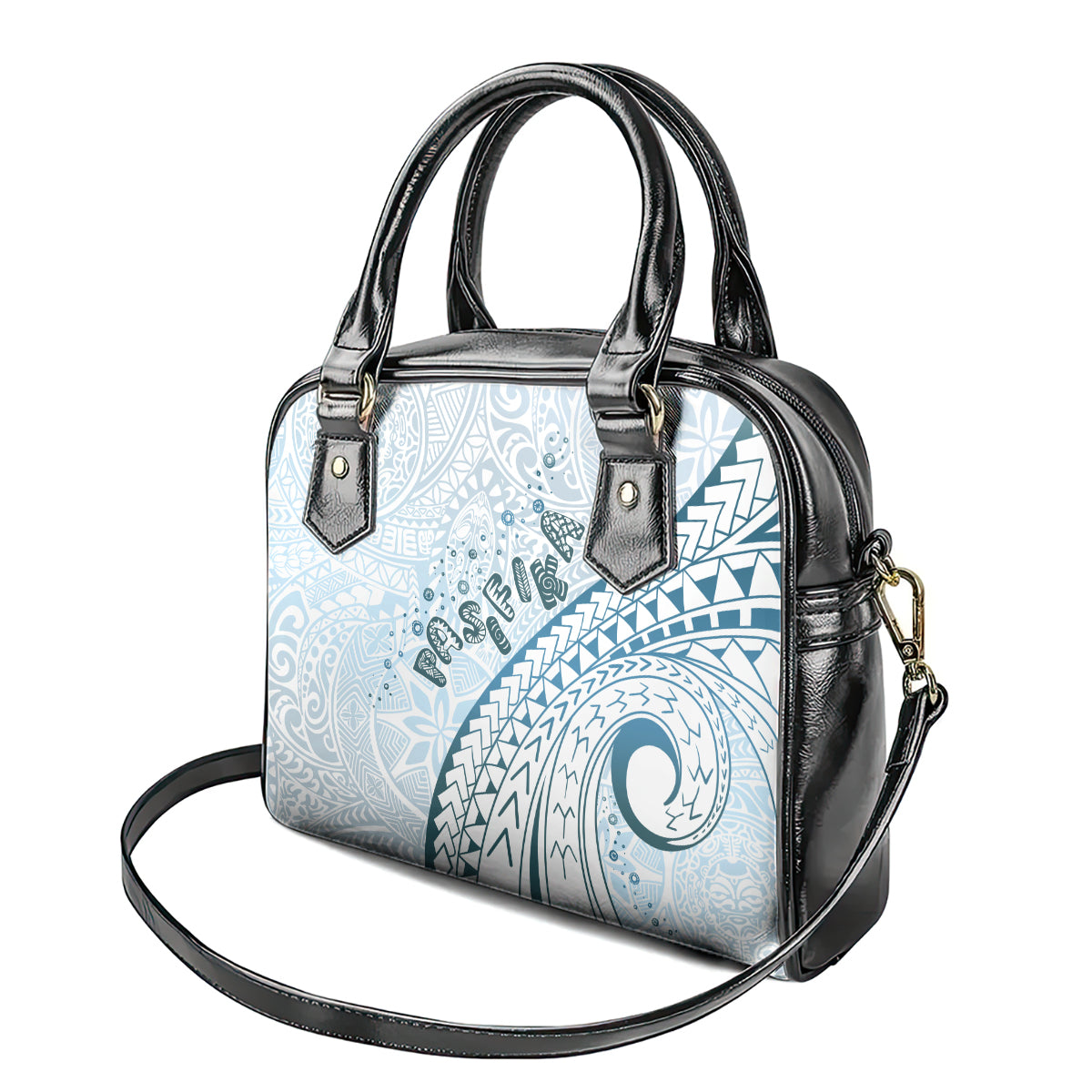 Pasifika Festival Shoulder Handbag Tribal Pattern Blue Version