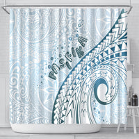 Pasifika Festival Shower Curtain Tribal Pattern Blue Version
