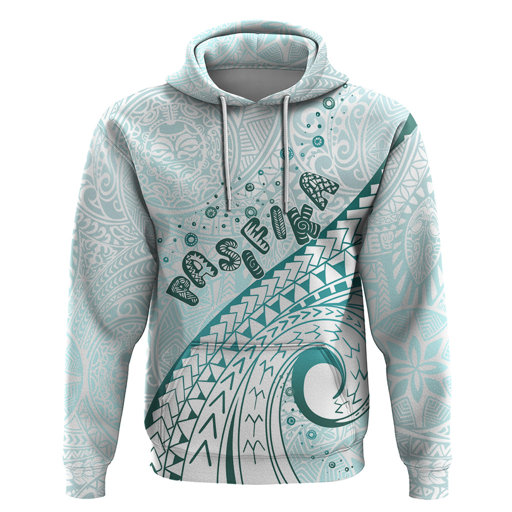 Pasifika Festival Hoodie Tribal Pattern Teal Version LT01 Pullover Hoodie Teal - Polynesian Pride