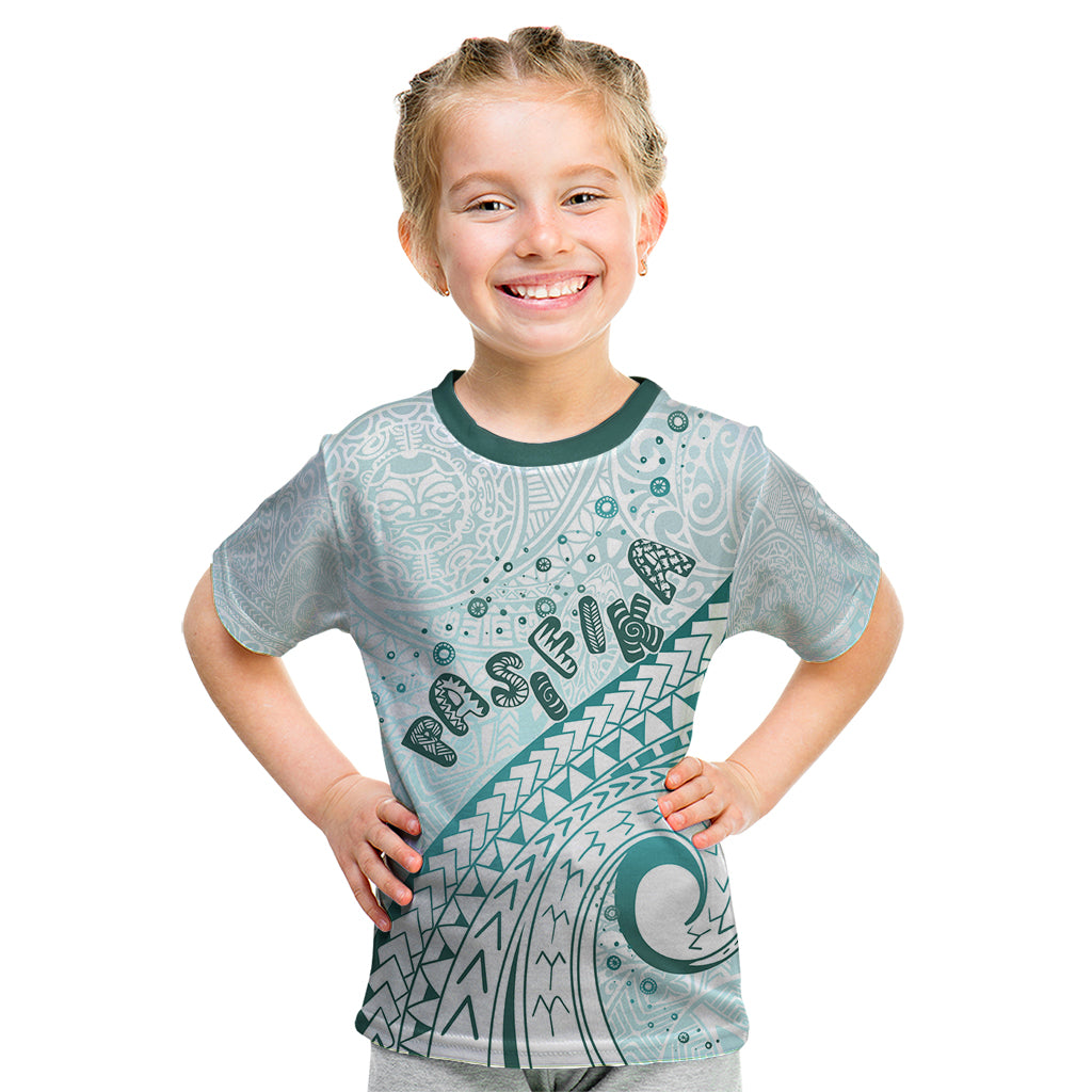 Pasifika Festival Kid T Shirt Tribal Pattern Teal Version LT01 Teal - Polynesian Pride