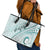 Pasifika Festival Leather Tote Bag Tribal Pattern Teal Version