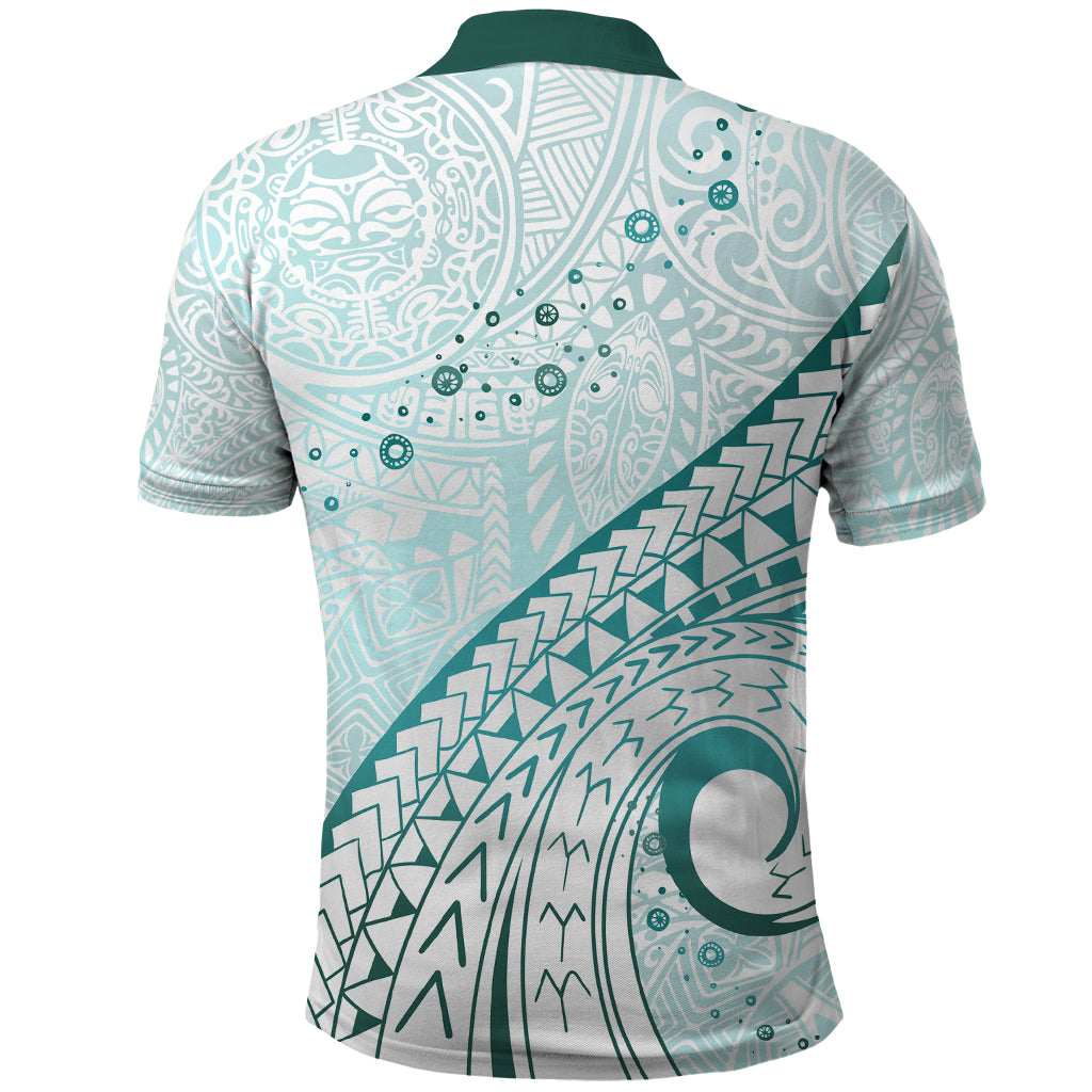Pasifika Festival Polo Shirt Tribal Pattern Teal Version LT01 - Polynesian Pride