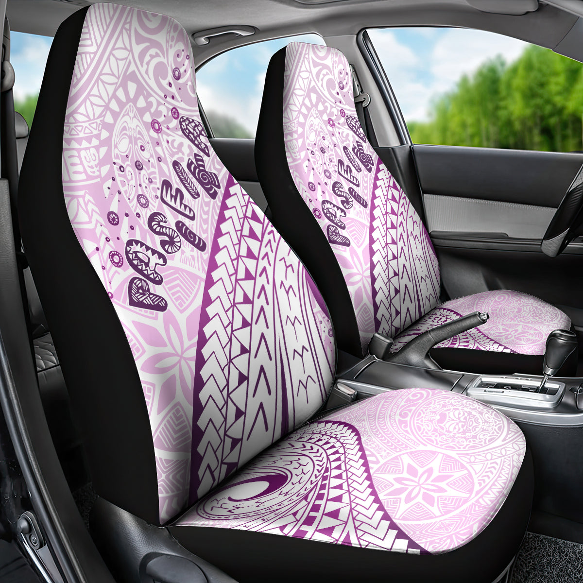 Pasifika Festival Car Seat Cover Tribal Pattern Lilac Version