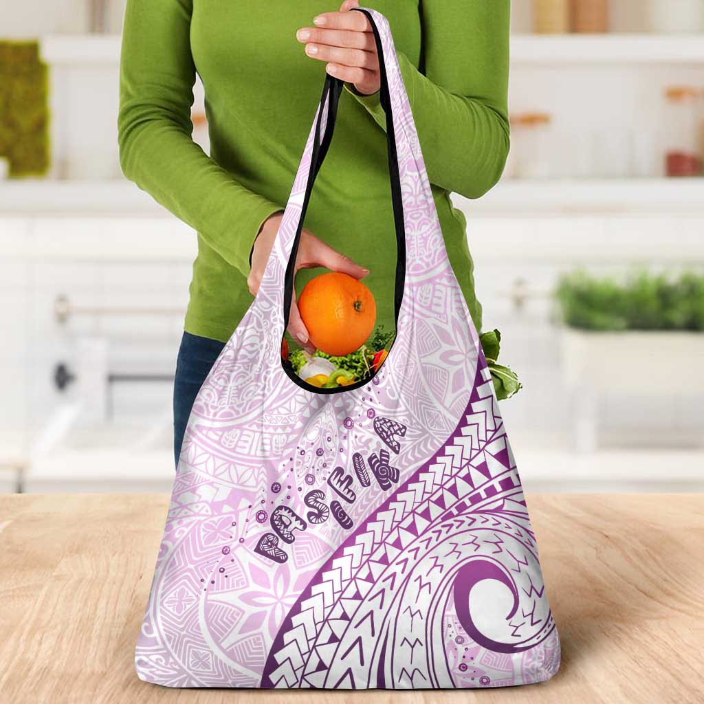 Pasifika Festival Grocery Bag Tribal Pattern Lilac Version