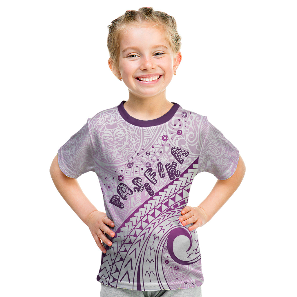 Pasifika Festival Kid T Shirt Tribal Pattern Lilac Version LT01 Purple - Polynesian Pride