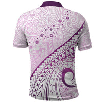 Pasifika Festival Polo Shirt Tribal Pattern Lilac Version LT01 - Polynesian Pride