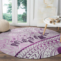 Pasifika Festival Round Carpet Tribal Pattern Lilac Version