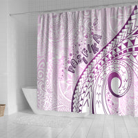 Pasifika Festival Shower Curtain Tribal Pattern Lilac Version