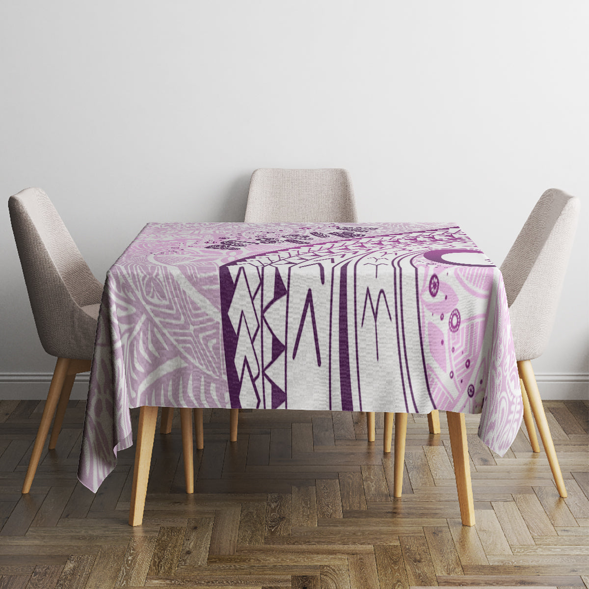 Pasifika Festival Tablecloth Tribal Pattern Lilac Version