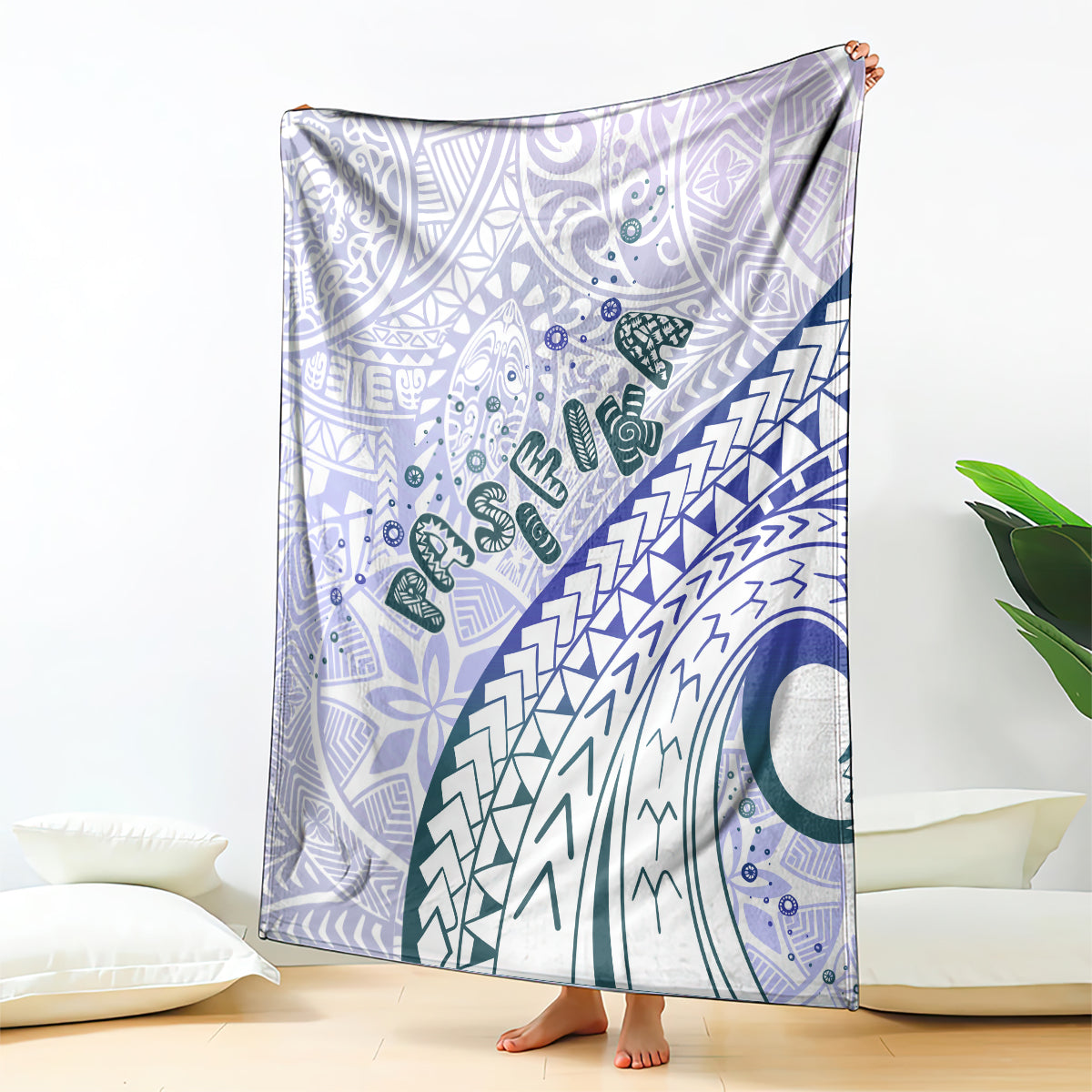 Pasifika Festival Blanket Tribal Pattern Violet Version