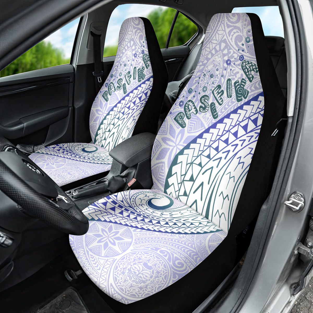 Pasifika Festival Car Seat Cover Tribal Pattern Violet Version