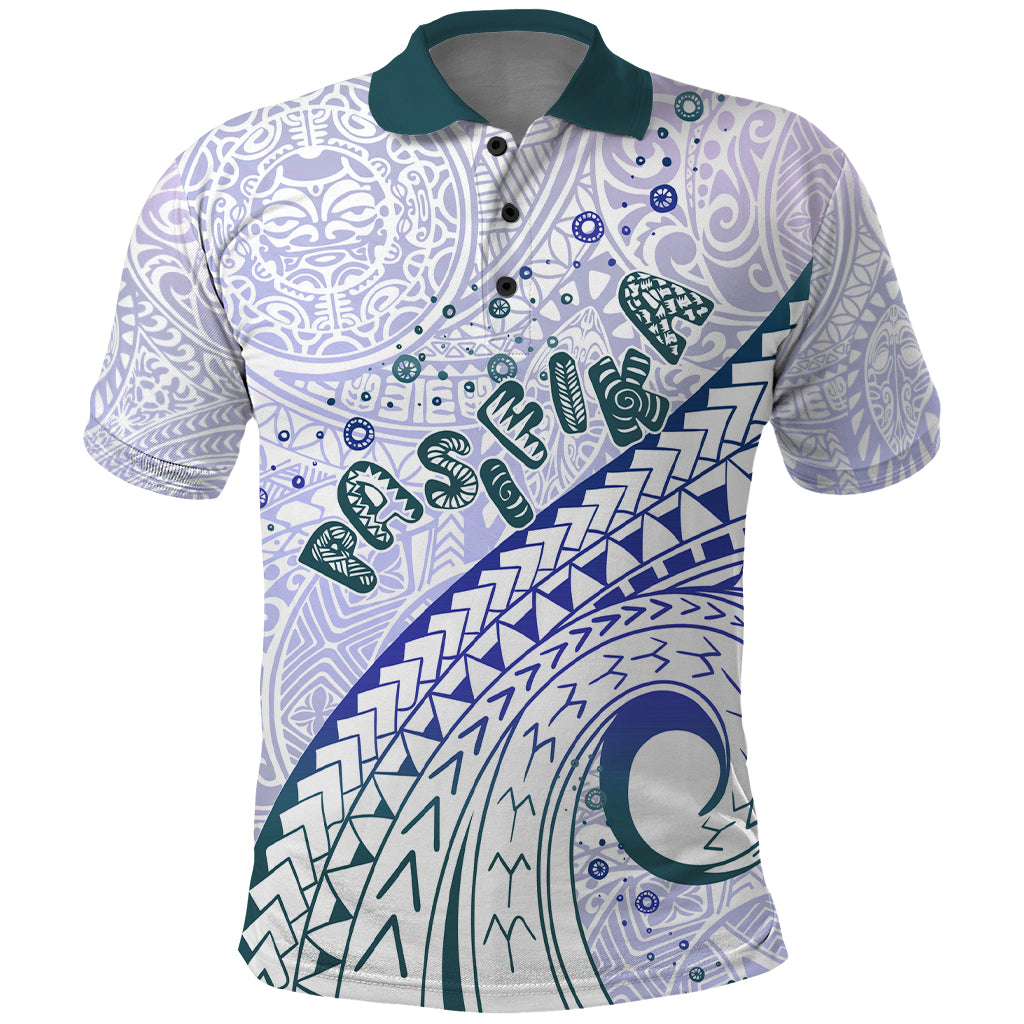 Pasifika Festival Polo Shirt Tribal Pattern Violet Version LT01 Purple - Polynesian Pride