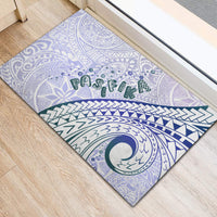 Pasifika Festival Rubber Doormat Tribal Pattern Violet Version