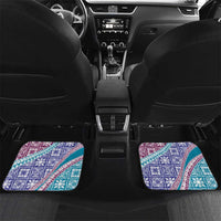 Hawaiian Quilt Pattern Car Mats Purple Blue Color Mixed - Polynesian Pride