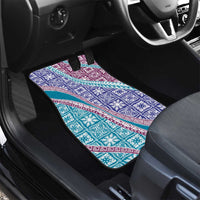 Hawaiian Quilt Pattern Car Mats Purple Blue Color Mixed - Polynesian Pride