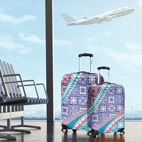 Hawaiian Quilt Pattern Luggage Cover Purple Blue Color Mixed - Polynesian Pride