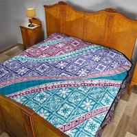 Hawaiian Quilt Pattern Quilt Purple Blue Color Mixed - Polynesian Pride