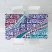 Hawaiian Quilt Pattern Tablecloth Purple Blue Color Mixed - Polynesian Pride