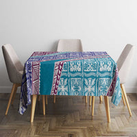 Hawaiian Quilt Pattern Tablecloth Purple Blue Color Mixed - Polynesian Pride