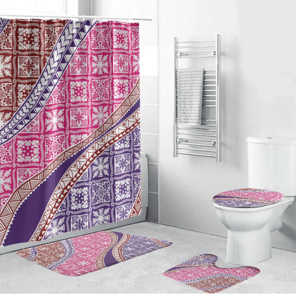 Hawaiian Quilt Pattern Bathroom Set Sweet Color Mixed - Polynesian Pride