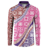 Hawaiian Quilt Pattern Button Sweatshirt Sweet Color Mixed - Polynesian Pride