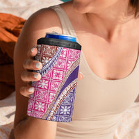 Hawaiian Quilt Pattern 4 in 1 Can Cooler Tumbler Sweet Color Mixed - Polynesian Pride