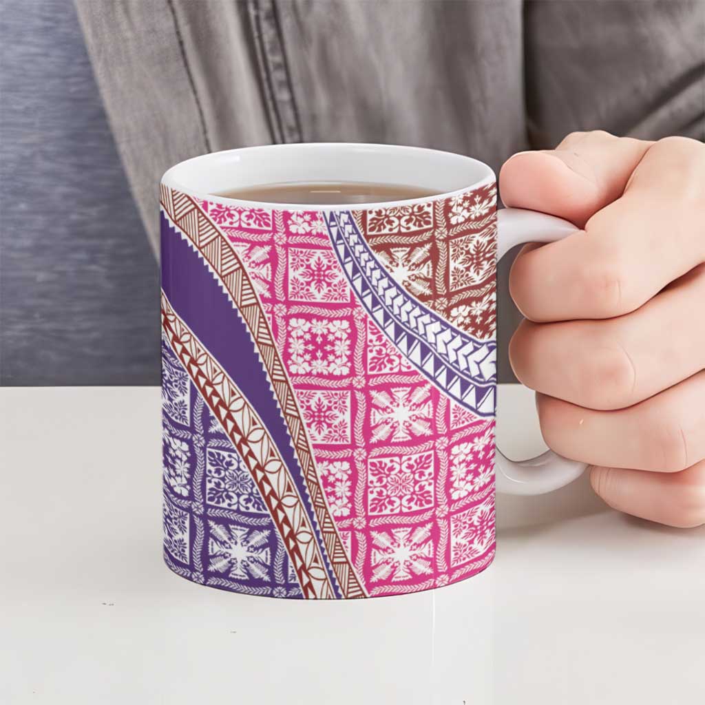 Hawaiian Quilt Pattern Ceramic Mug Sweet Color Mixed - Polynesian Pride