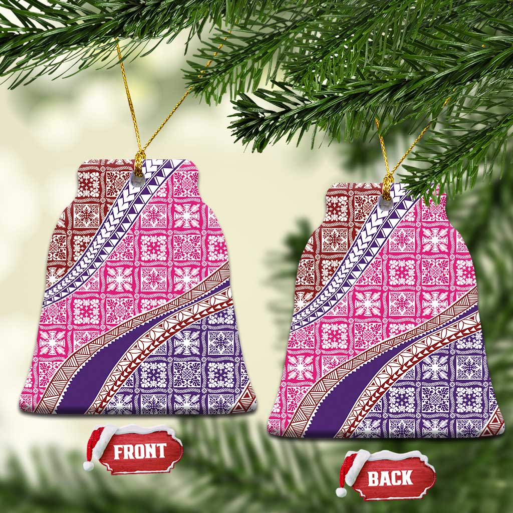 Hawaiian Quilt Pattern Ceramic Ornament Sweet Color Mixed - Polynesian Pride