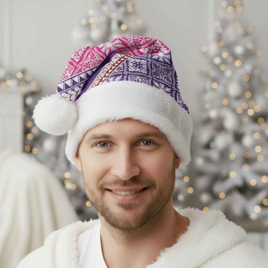 Hawaiian Quilt Pattern Christmas Santa Hat Sweet Color Mixed - Polynesian Pride