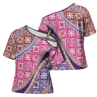 Hawaiian Quilt Pattern Cross Shoulder Shirt Sweet Color Mixed - Polynesian Pride