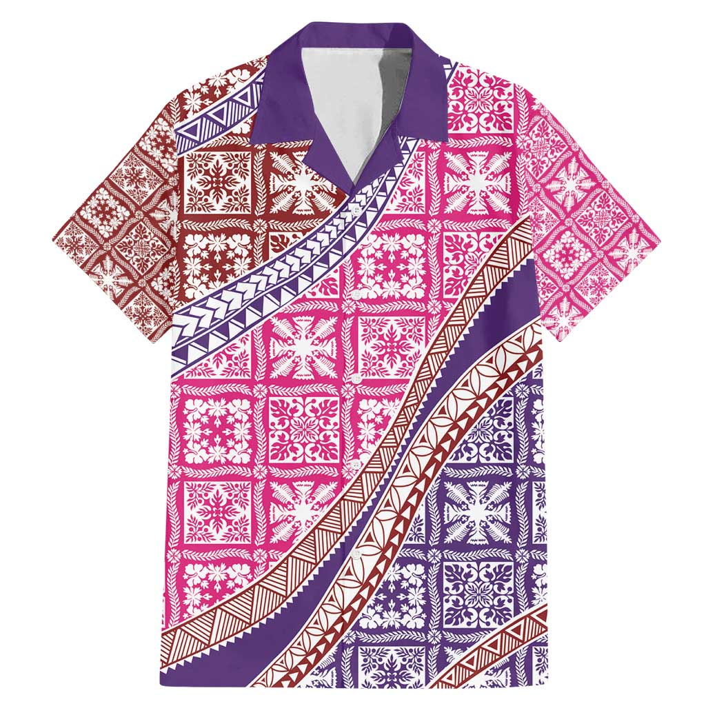 Hawaiian Quilt Pattern Family Matching Mermaid Dress and Hawaiian Shirt Sweet Color Mixed - Polynesian Pride