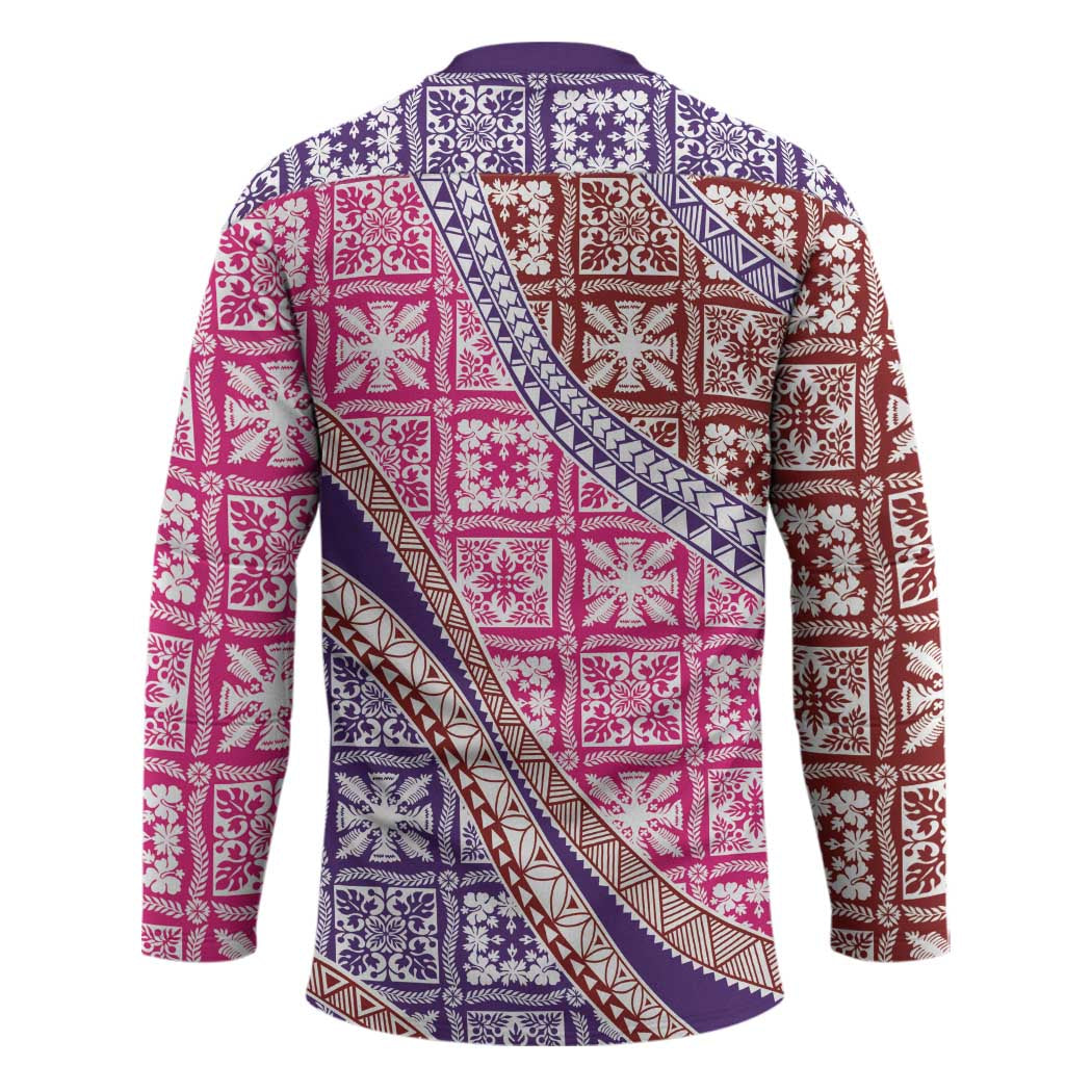 Hawaiian Quilt Pattern Hockey Jersey Sweet Color Mixed - Polynesian Pride