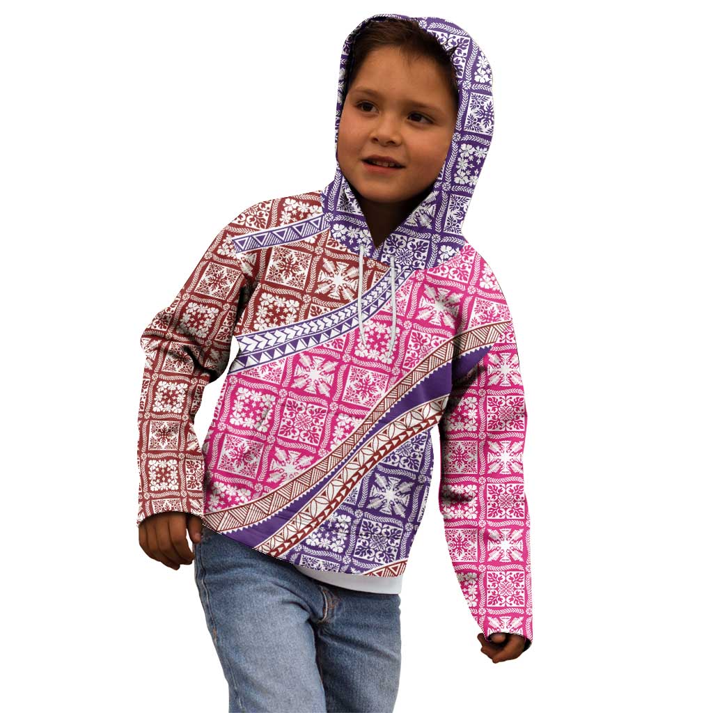 Hawaiian Quilt Pattern Kid Hoodie Sweet Color Mixed - Polynesian Pride